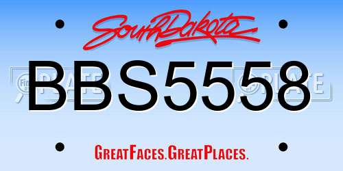 BBS5558 South Dakota License Plate