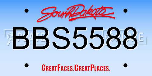 BBS5588 South Dakota License Plate