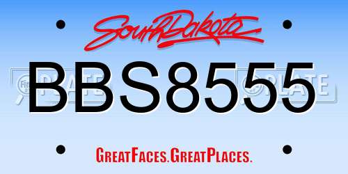 BBS8555 South Dakota License Plate