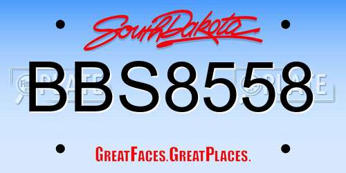 BBS8558 South Dakota License Plate