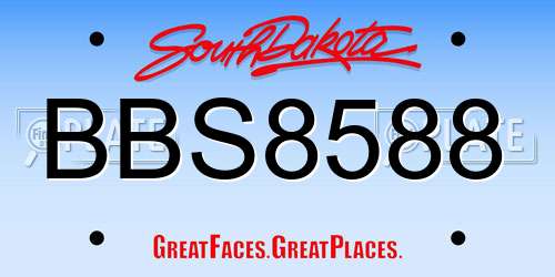 BBS8588 South Dakota License Plate