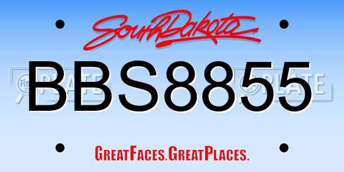 BBS8855 South Dakota License Plate