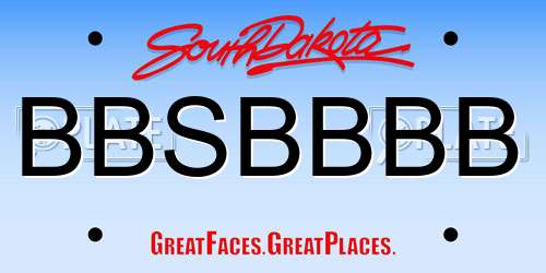 BBSBBBB South Dakota License Plate