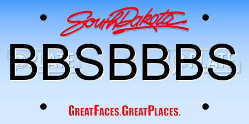 BBSBBBS South Dakota License Plate
