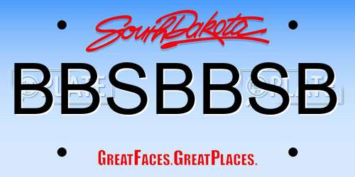 BBSBBSB South Dakota License Plate