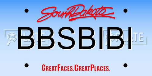 BBSBIBI South Dakota License Plate