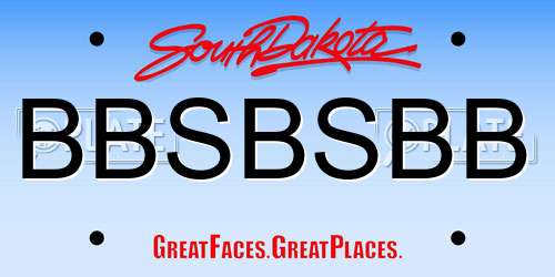 BBSBSBB South Dakota License Plate