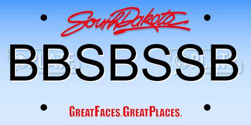 BBSBSSB South Dakota License Plate