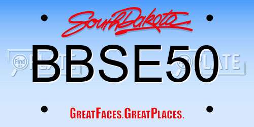 BBSE50 South Dakota License Plate