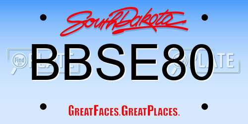 BBSE80 South Dakota License Plate