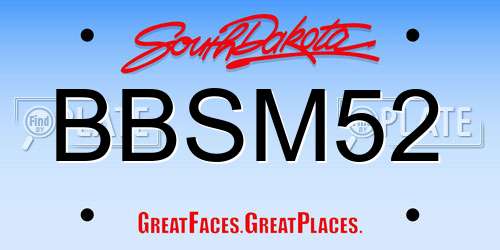 BBSM52 South Dakota License Plate