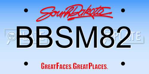 BBSM82 South Dakota License Plate