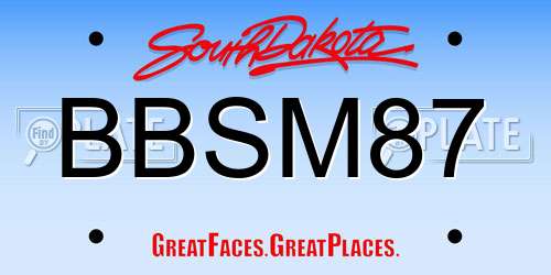 BBSM87 South Dakota License Plate