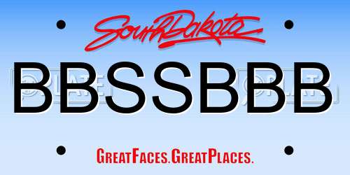 BBSSBBB South Dakota License Plate