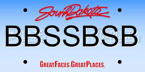 BBSSBSB South Dakota License Plate