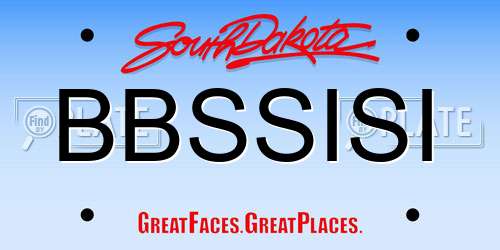 BBSSISI South Dakota License Plate