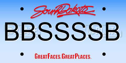 BBSSSSB South Dakota License Plate