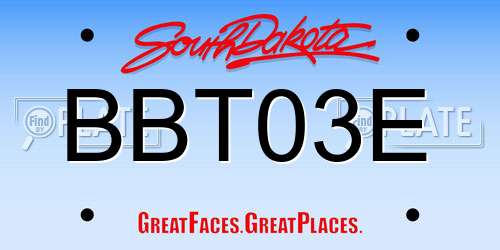 BBT03E South Dakota License Plate
