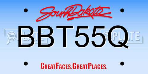 BBT55Q South Dakota License Plate