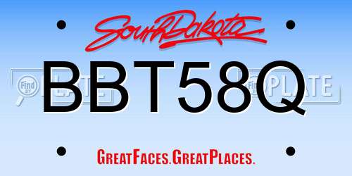 BBT58Q South Dakota License Plate