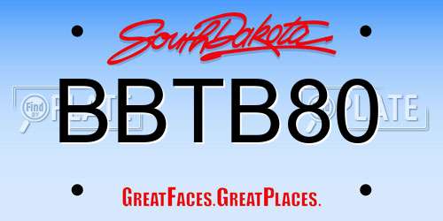 BBTB80 South Dakota License Plate