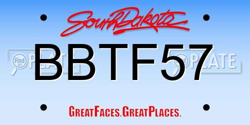 BBTF57 South Dakota License Plate