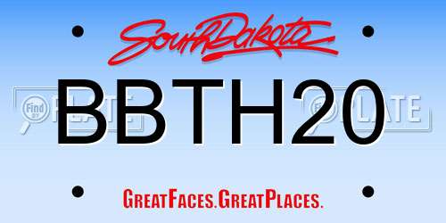 BBTH20 South Dakota License Plate