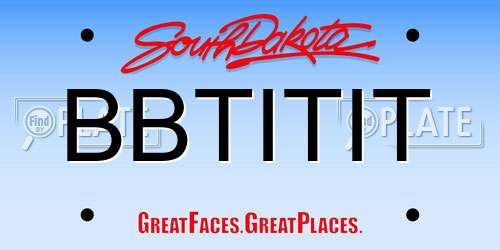 BBTITIT South Dakota License Plate