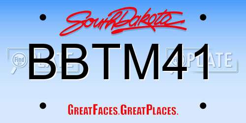 BBTM41 South Dakota License Plate