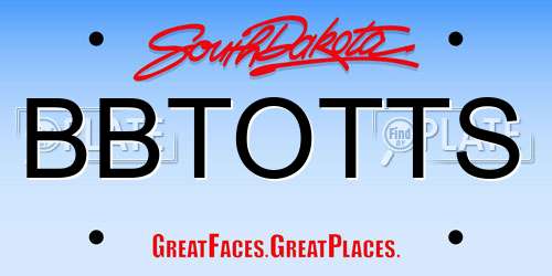 BBTOTTS South Dakota License Plate