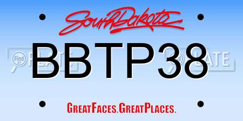 BBTP38 South Dakota License Plate