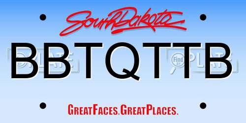 BBTQTTB South Dakota License Plate