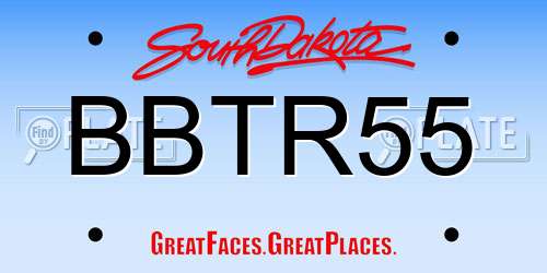 BBTR55 South Dakota License Plate