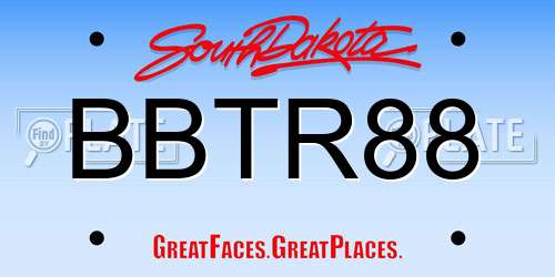 BBTR88 South Dakota License Plate