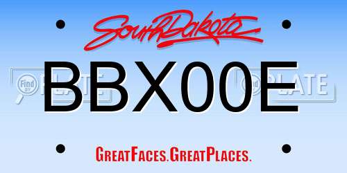 BBX00E South Dakota License Plate