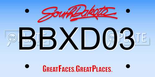 BBXD03 South Dakota License Plate