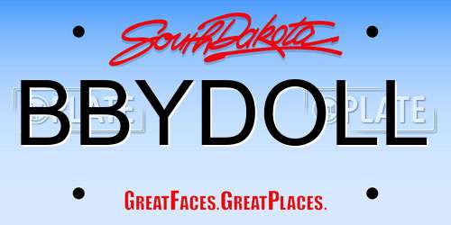 BBYDOLL South Dakota License Plate