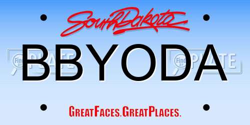 BBYODA South Dakota License Plate