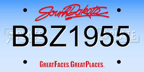 BBZ1955 South Dakota License Plate