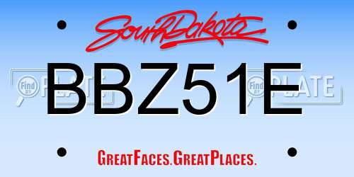 BBZ51E South Dakota License Plate