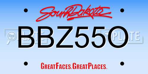 BBZ55O South Dakota License Plate