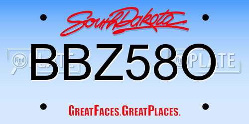 BBZ58O South Dakota License Plate