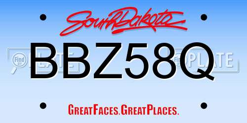 BBZ58Q South Dakota License Plate