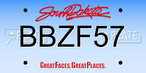 BBZF57 South Dakota License Plate