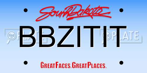BBZITIT South Dakota License Plate