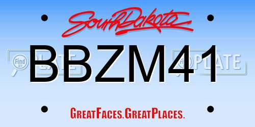 BBZM41 South Dakota License Plate