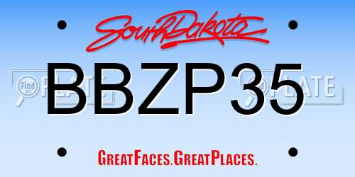 BBZP35 South Dakota License Plate