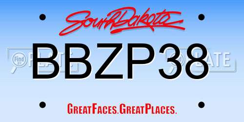 BBZP38 South Dakota License Plate