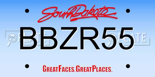 BBZR55 South Dakota License Plate