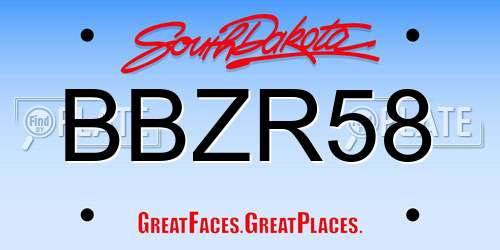 BBZR58 South Dakota License Plate